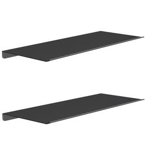 lot 250 image: MKO 2 Pack 12 Floating Shelves for Wall, Metal Wall Mounted Shelf for Bathroom, Bedroom, Living Room, Kitchen, Little Hanging Shelves for BooksStorageRoom Decor, Black - Retail $17