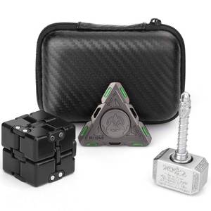 lot 286 image: Handheld Mini Fidget Toy Set Fidget,Infinity Cube,Fidget Cube,Glow in The Dark Fidget Spinner Stress and Anxiety Relief Stuffer Gift for Teen Kids Adults with - Retail $15