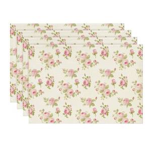 lot 296 image: Artoid Mode Floral Rose Spring Placemats Set of 4, 12x18 Inch Seasonal Summer Holiday Pastoral Table Mats for Party Kitchen Dining Decoration - Retail $10