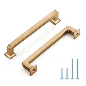 lot 297 image: HOME EDIT 10 Pack 5 Inch Champagne Bronze Cabinet Handles Solid Zinc Alloy Pulls for Kitchen Cupboard & Drawer Hardware - Retail $30