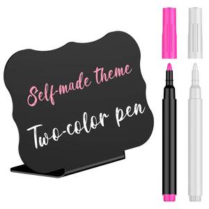 lot 313 image: Uniclife 20 Pack Mini Chalkboard Signs for Food, Small Chalkboard Signs with Chalk Markers, Reusable Matte PVC Food Signs Food Labels for Party Buffet Wedding, Blackboard Place Cards Table Signs - Retail $10