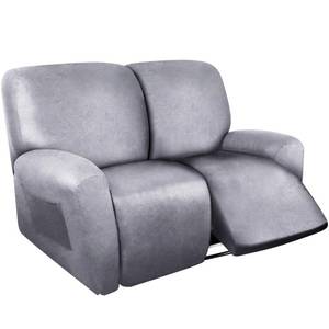 lot 339 image: ANARACHON Loveseat Recliner Cover Leather Look Recliner Loveseat Covers Recliner Sofa Cover for 2 Seater Reclining Couch Spandex Fabric Washable 6 Pieces (2 Seater, 01 Marbling) - Retail $64