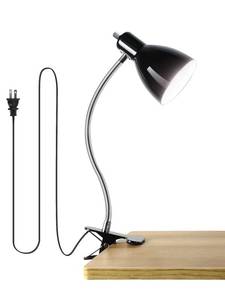 lot 349 image: Desk lamp Eye-Caring Table Lamps, 360°Rotation Gooseneck Clip on Lamp Reading Light Portable Reading Book Light Clamp Study Desk Lamps for Bedroom and Office Home Lighting (Black) - Retail $17