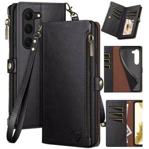 lot 354 image: RED NOT BLACK SEE PHOTOS XcaseBar for Samsung Galaxy S23 5G Wallet case with Zipper Credit Card Holder��RFID Blocking��, Flip Folio Book PU Leather Phone case Shockproof Cover Women Men for Samsung S23 case Red