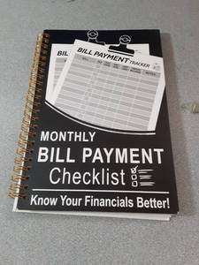 lot 363 image: Monthly Bill Payment Checklist Financial Planner Notebook - Retail $8