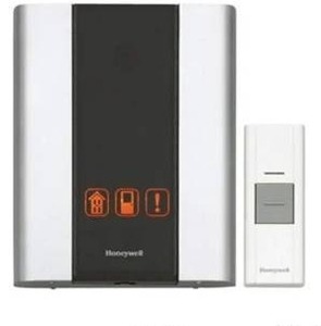lot 26317 image: Honeywell Premium Portable Wireless Door Chime and Push Button - Doorbell - wireless