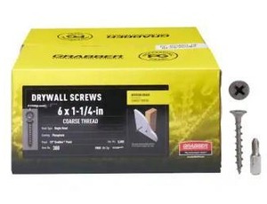 lot 26325 image: Grabber 6 x 1 14 in. Phillips Bugle head Coarse Thread Phosphate Drywall Screws