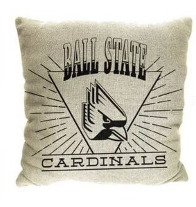lot 13639 image: NCAA Ball State Cardinals 26 x 26 Woven Tapestry Pillow, 2 Pack