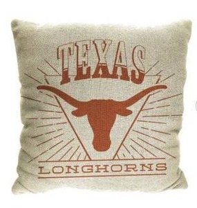 lot 13648 image: NCAA Texas Longhorns 26 x 26 Woven Tapestry Pillow, 2 Pack