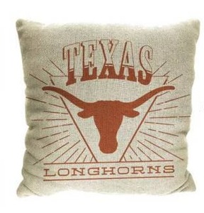lot 13649 image: NCAA Texas Longhorns 26 x 26 Woven Tapestry Pillow, 2 Pack