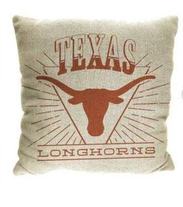 lot 13650 image: NCAA Texas Longhorns 26 x 26 Woven Tapestry Pillow, 2 Pack