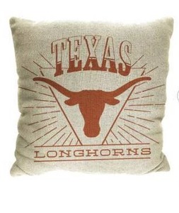 lot 13651 image: NCAA Texas Longhorns 26 x 26 Woven Tapestry Pillow, 2 Pack