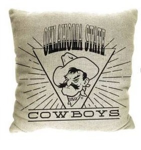 lot 13658 image: NCAA Oklahoma State Cowboys 26 x 26 Woven Tapestry Pillow, 2 Pack