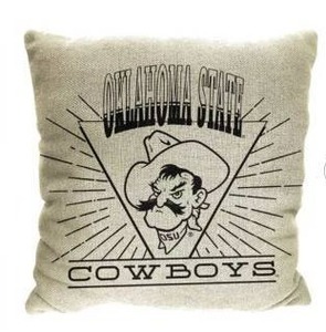 lot 13659 image: NCAA Oklahoma State Cowboys 26 x 26 Woven Tapestry Pillow, 2 Pack