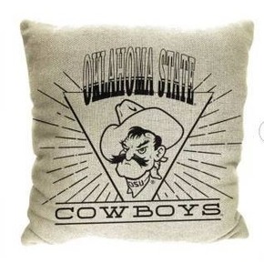 lot 13660 image: NCAA Oklahoma State Cowboys 26 x 26 Woven Tapestry Pillow, 2 Pack