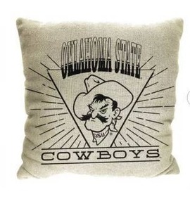 lot 13661 image: NCAA Oklahoma State Cowboys 26 x 26 Woven Tapestry Pillow, 2 Pack