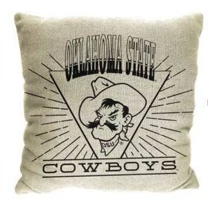 lot 13662 image: NCAA Oklahoma State Cowboys 26 x 26 Woven Tapestry Pillow, 2 Pack
