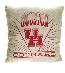 lot 13667 image: NCAA Houston Cougars 26 x 26 Woven Tapestry Pillow, 2 Pack