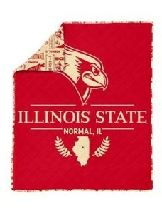 lot 13671 image: NCAA Illinois State Redbirds 60 x 80 Quilted Throw Blanket