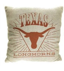 lot 13674 image: NCAA Texas Longhorns 26 x 26 Woven Tapestry Pillow, 2 Pack