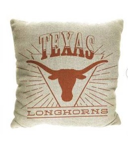 lot 13675 image: NCAA Texas Longhorns 26 x 26 Woven Tapestry Pillow, 2 Pack
