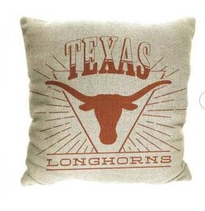 lot 13678 image: NCAA Texas Longhorns 26 x 26 Woven Tapestry Pillow, 2 Pack