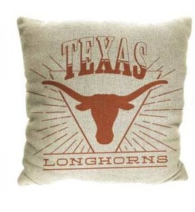 lot 13683 image: NCAA Texas Longhorns 26 x 26 Woven Tapestry Pillow, 2 Pack