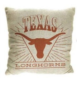 lot 13684 image: NCAA Texas Longhorns 26 x 26 Woven Tapestry Pillow, 2 Pack