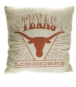 lot 13685 image: NCAA Texas Longhorns 26 x 26 Woven Tapestry Pillow, 2 Pack