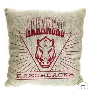 lot 13704 image: NCAA Arkansas Razorbacks 26 x 26 Woven Tapestry Pillow, 2 Pack
