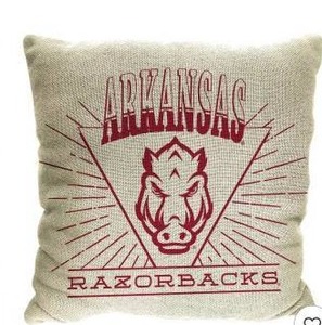 lot 13705 image: NCAA Arkansas Razorbacks 26 x 26 Woven Tapestry Pillow, 2 Pack