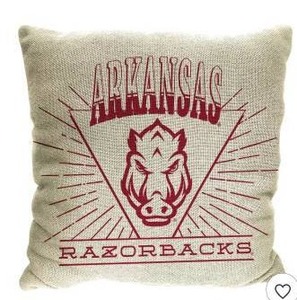lot 13706 image: NCAA Arkansas Razorbacks 26 x 26 Woven Tapestry Pillow, 2 Pack