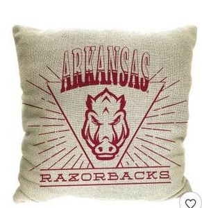lot 13708 image: NCAA Arkansas Razorbacks 26 x 26 Woven Tapestry Pillow, 2 Pack