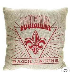 lot 13710 image: NCAA Louisiana Ragin Cajuns 26 x 26 Woven Tapestry Pillow, 2 Pack