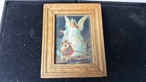 lot 227 image: Guardian Angel (picture frame) Wooden Jewelry Box