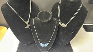 lot 248 image: 3 Silver Chain Necklaces with Animal Pendants Collection