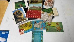 lot 278 image: Postcards, some vintage, many have nature themed, and Seashell Identification Cards Collection