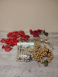 lot 425 image: Christmas Holiday Floral Decor Picks and Accessories for crafting  wreaths