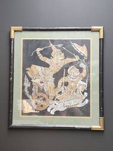 lot 523 image: Thai Traditional Mythology Warriors Framed Art