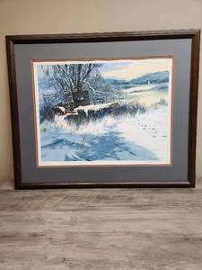 lot 525 image: Winter Field Signed Limited Edition Serigraph by Soloman 34 12 inches X 28 12 inches