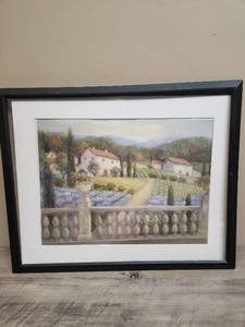 lot 537 image: Tuscan Countryside Landscape Print with Lavender Fields 17 inches X 21 inches