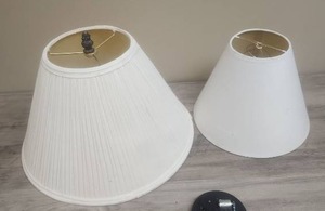 lot 580 image: Two small White Fabric Lamp Shades