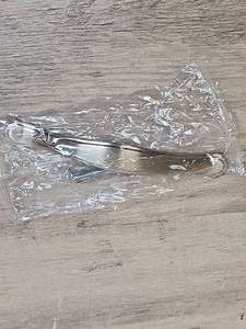 lot 604 image: 5 Silver Toned Cabinet  Dresser  Drawer Hardware Pulls - Qty 12 - new in package (match the ones in lot 605)