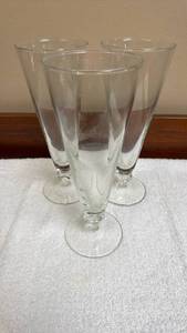 lot 715 image: Set of 3 MCM Tall Crystal Pilsner Glasses