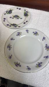 lot 738 image: Winterling Bavaria Purple Violet Floral China Plate and another Porcelain Plate made in Japan