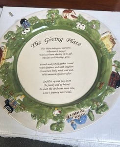 lot 749 image: The Giving Plate Ceramic Serving Dish with Farm Scene (has original box)