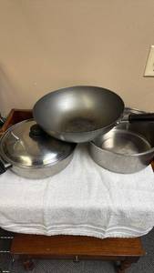 lot 758 image: Stainless Steel Cookware Set with Wok and Sauce Pan