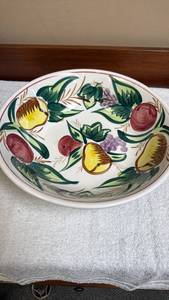 lot 794 image: Ironstone China Hand Painted Fruit Pattern Large Serving Bowl
