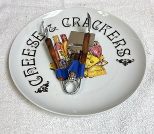 lot 797 image: Cheese and Cracker Serving Plate with Utensil Set