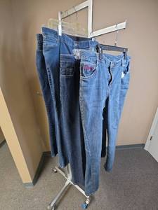 lot 1134 image: Four pairs womens Size 16 jeans from CJ Banks and Nine West